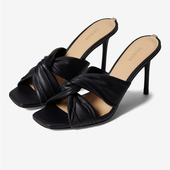 BRAND NEW GUESS DAIVA HEELED KNOTTED LEATHER SANDALS. - Picture 4 of 16